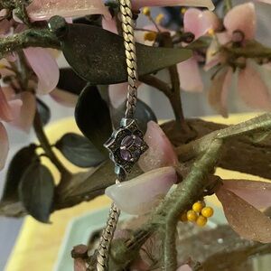 Vintage 925 marcasite amethyst bracelet